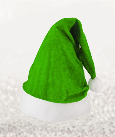 Gorro Navideño en Terciopelo Verde