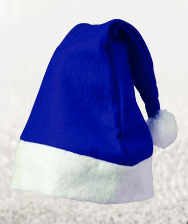 Gorro Navideño Azul en Fieltro